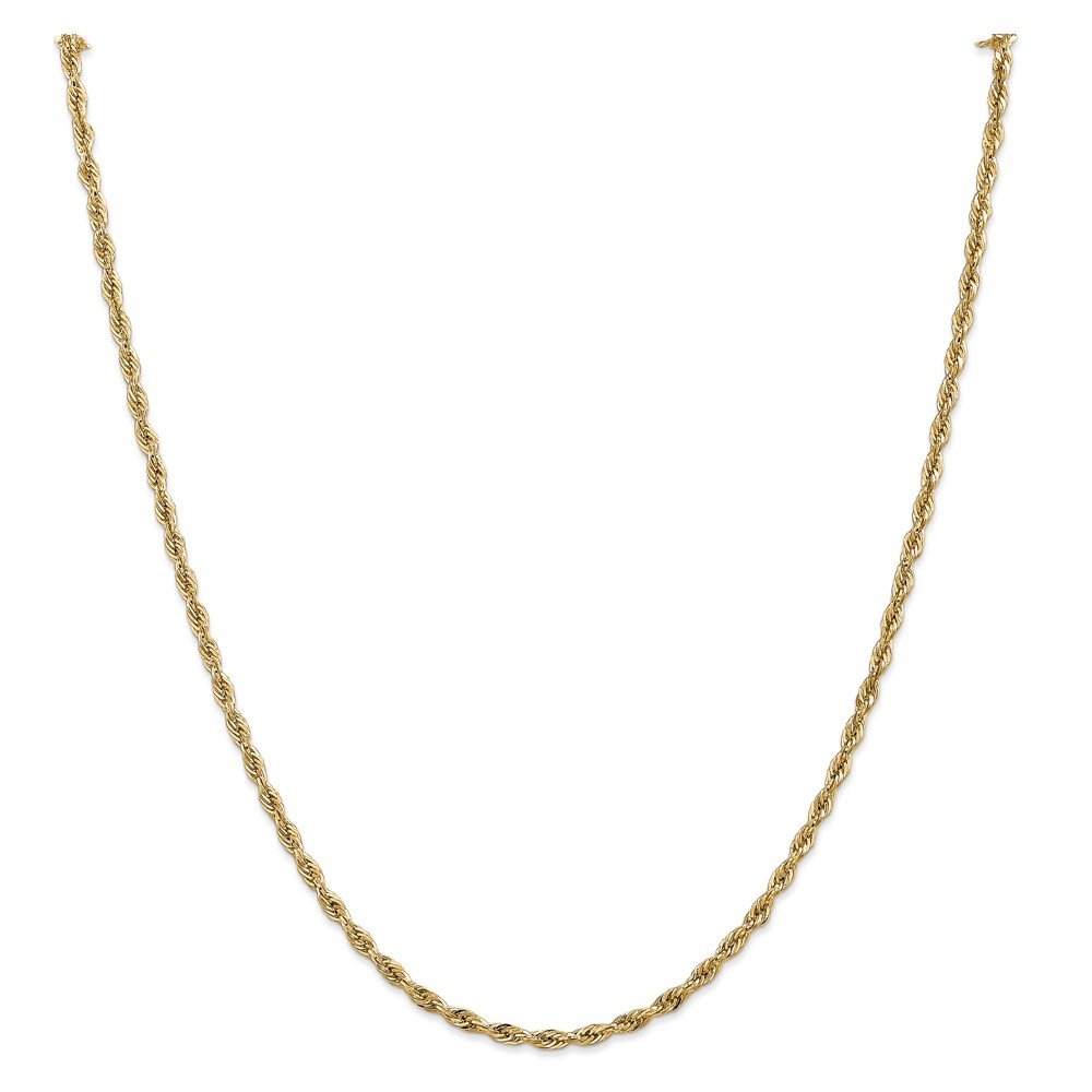 10K Yellow Gold 2.8mm Semi-Solid Rope Chain Necklace or Bracelet for Women - Dainty Jewelry Gift for Birthday, Anniversary & Everyday Wear