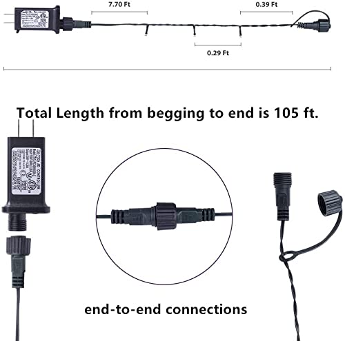 600 LED Connectable String Lights - 210 ft with 8 Lighting Modes | Warm White Mini Fairy Lights for Indoor & Outdoor Use | Perfect for Christmas Tree, Garden, Wedding, Party & Home Decoration