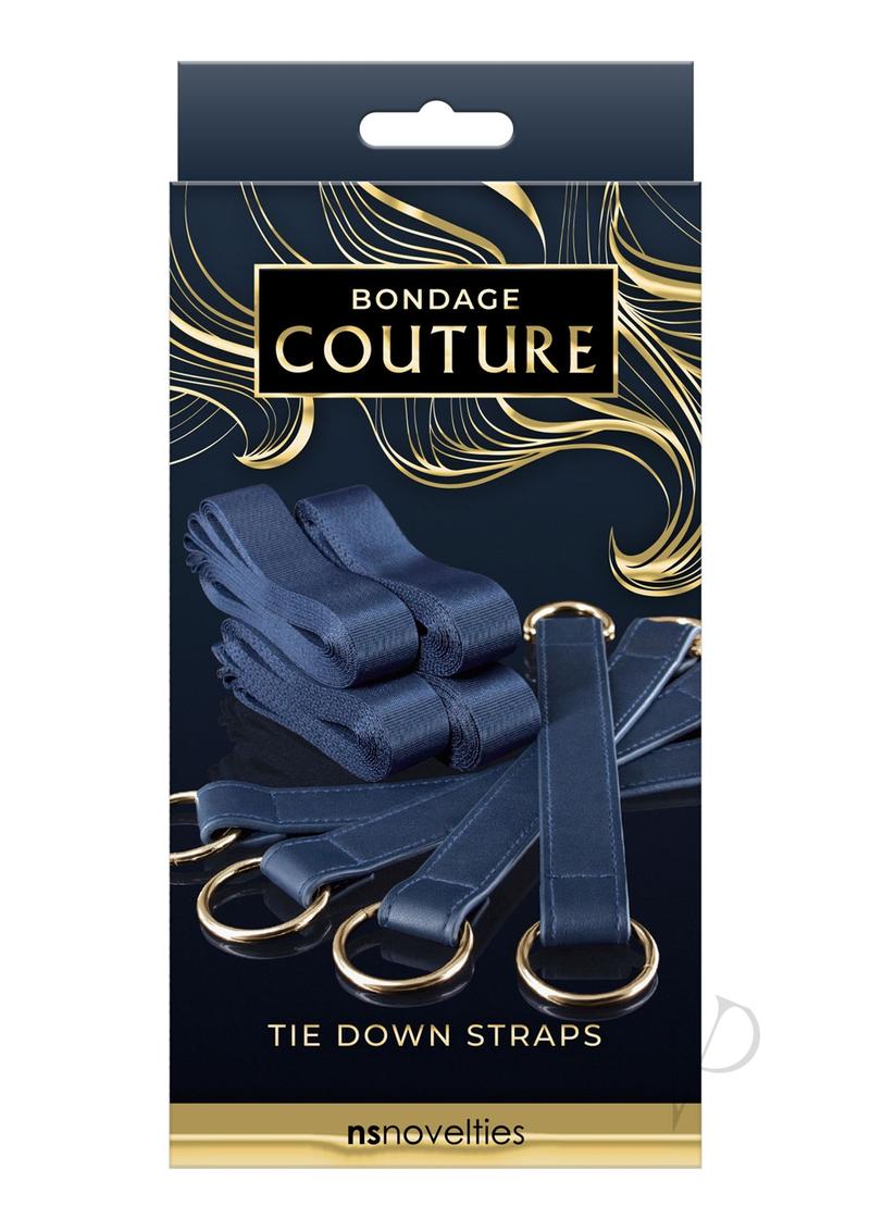 Bondage Couture Tie Down Straps - Premium Blue Restraint Straps for BDSM, Bondage Play & Bedroom Accessories - Perfect for Couples, Spice Up Your Intimate Moments