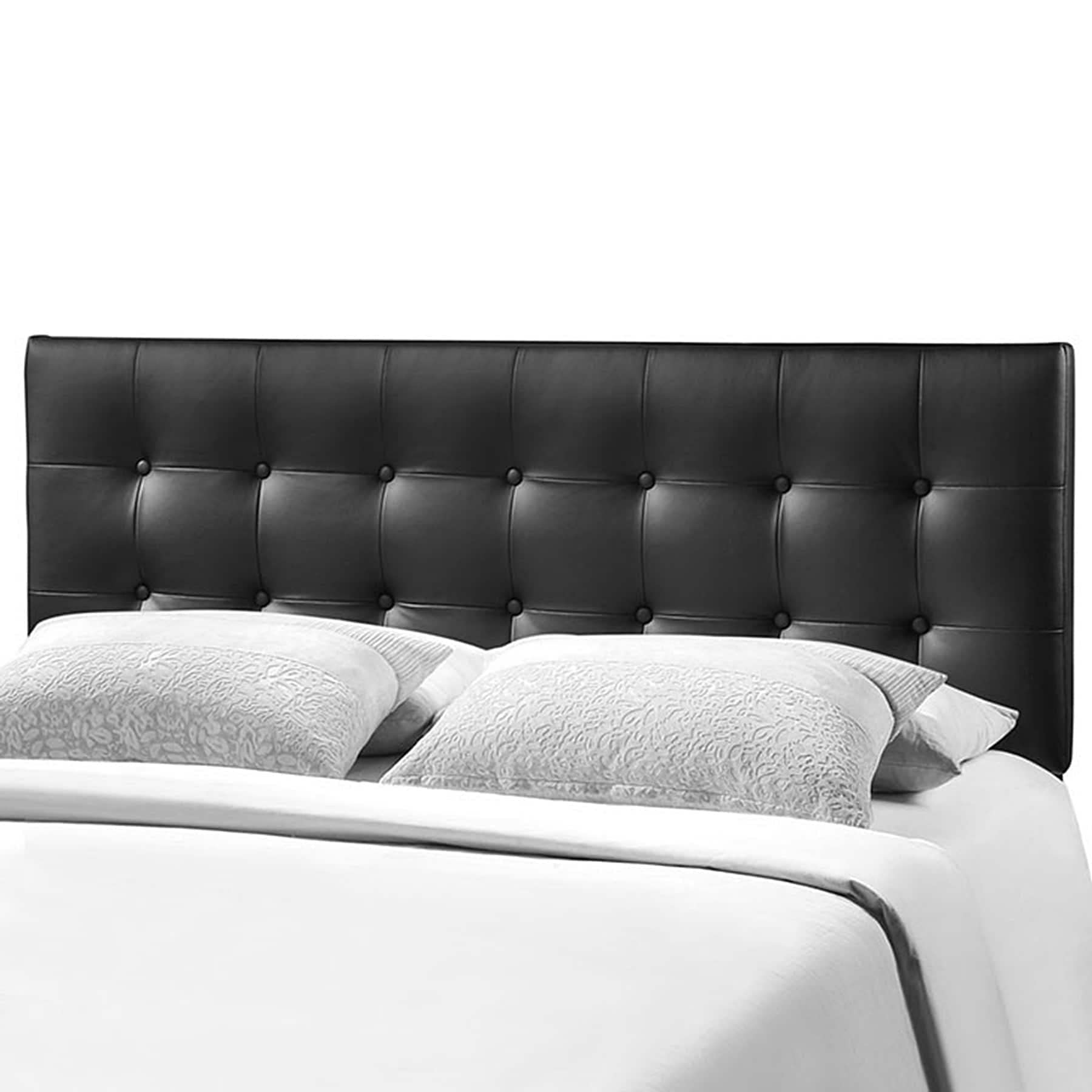 Heritage Style Black Upholstered Full Size Headboard - Elegant Bedroom Decor for Master & Guest Rooms, Perfect for Home & Hotel Use