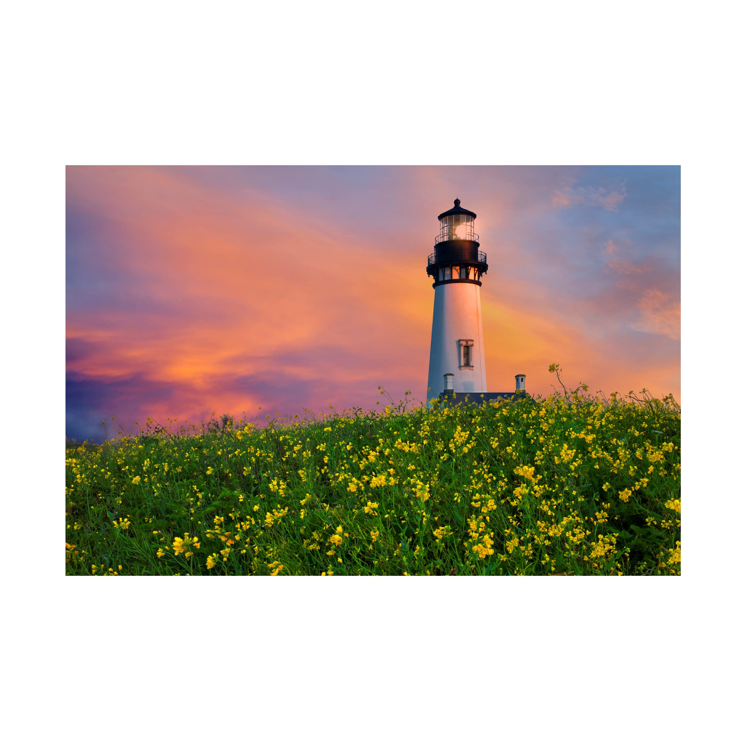Trademark Fine Art 'Lighthouse' Canvas Wall Art Print by Dennis Frates - Coastal Home Decor for Living Room, Bedroom & Office