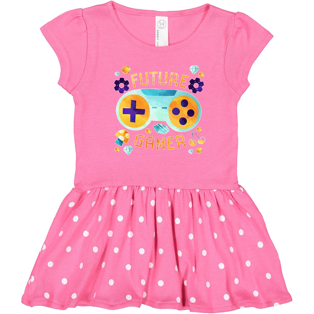 Inktastic Future Gamer Video Game Design with Controller Toddler Dress - Cute Gaming Outfit for Baby Girls & Boys - Perfect for Birthday Parties, Cosplay & Family Photos