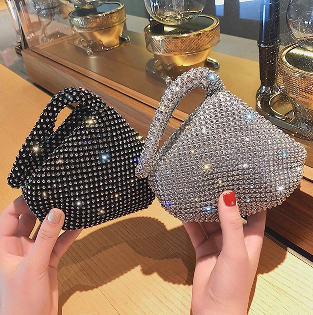 TOPCHANCES Women's Rhinestone Evening Clutch Purse - Sparkly Triangle Bling Handbag for Party, Wedding & Prom - Elegant Small Clutch Bag for Women & Girls