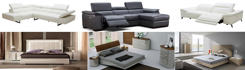 J&M Furniture 1717 Italian Leather Sectional Sofa - Left Hand Facing L-Shaped Couch for Living Room, Home Theater & Office Lounge | Premium Genuine Leather, Modern Design & Comfortable Seating