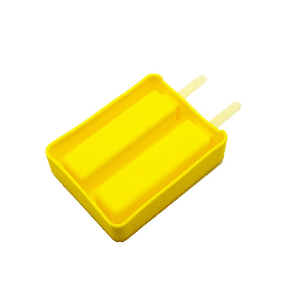 BPA-Free Silicone Popsicle Molds with Lid - Set of 2 Different Shapes (Yellow & Green) for Homemade Ice Pops, Kids Snacks & Summer Treats