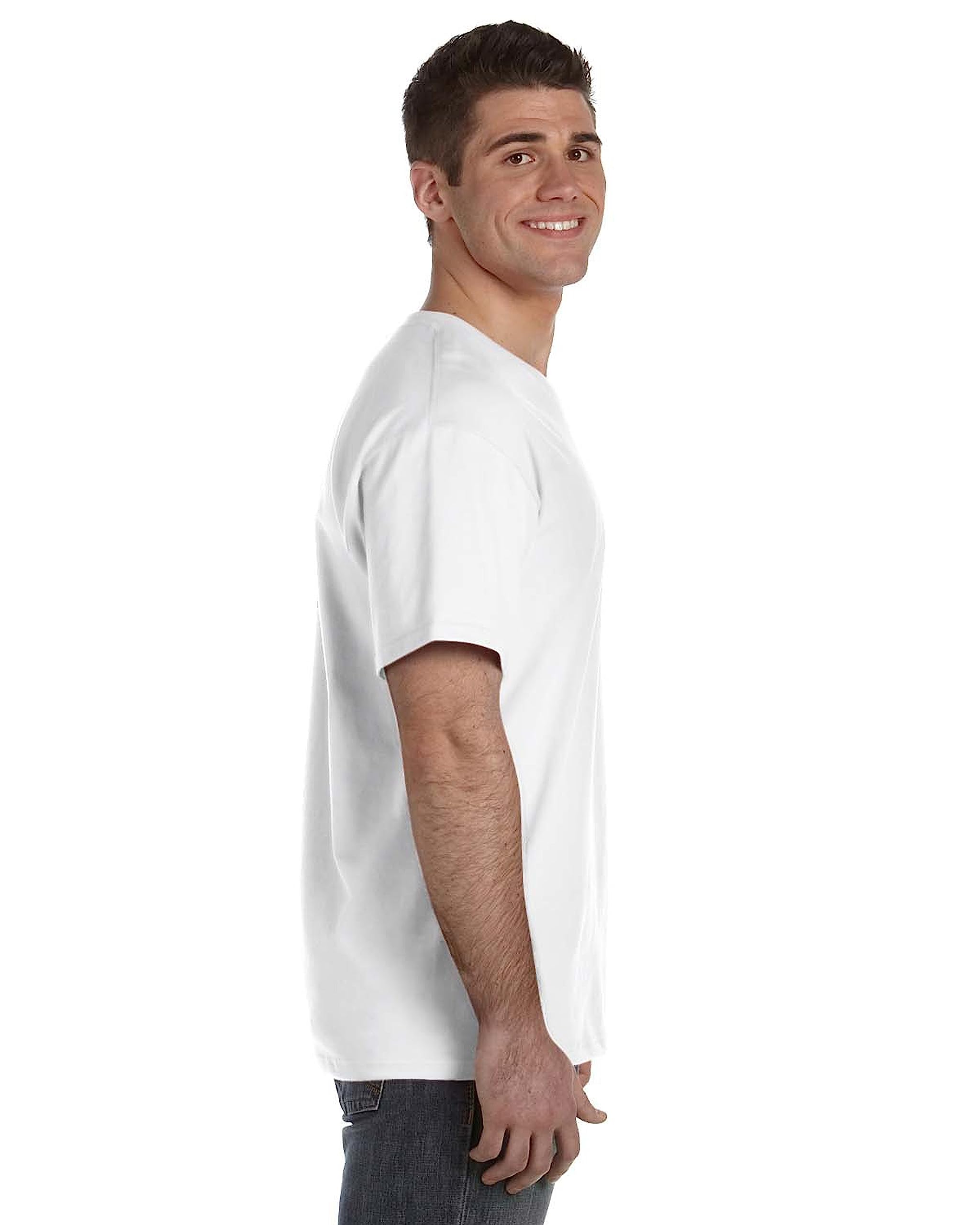 Fruit of the Loom Men's ComfortSoft V-Neck T-Shirts 5-Pack - Breathable Cotton Crew Neck Tees for Casual Wear, Gym & Everyday Use