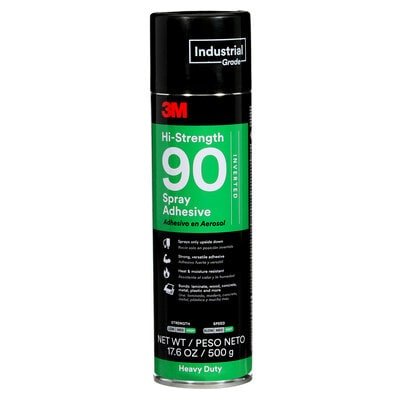 3M Hi-Strength Spray Adhesive 90 - 12 Pack | Heavy Duty Multipurpose Glue for Crafts, Wood, Fabric & DIY Projects | Perfect for Home Repairs, Scrapbooking & Automotive Applications
