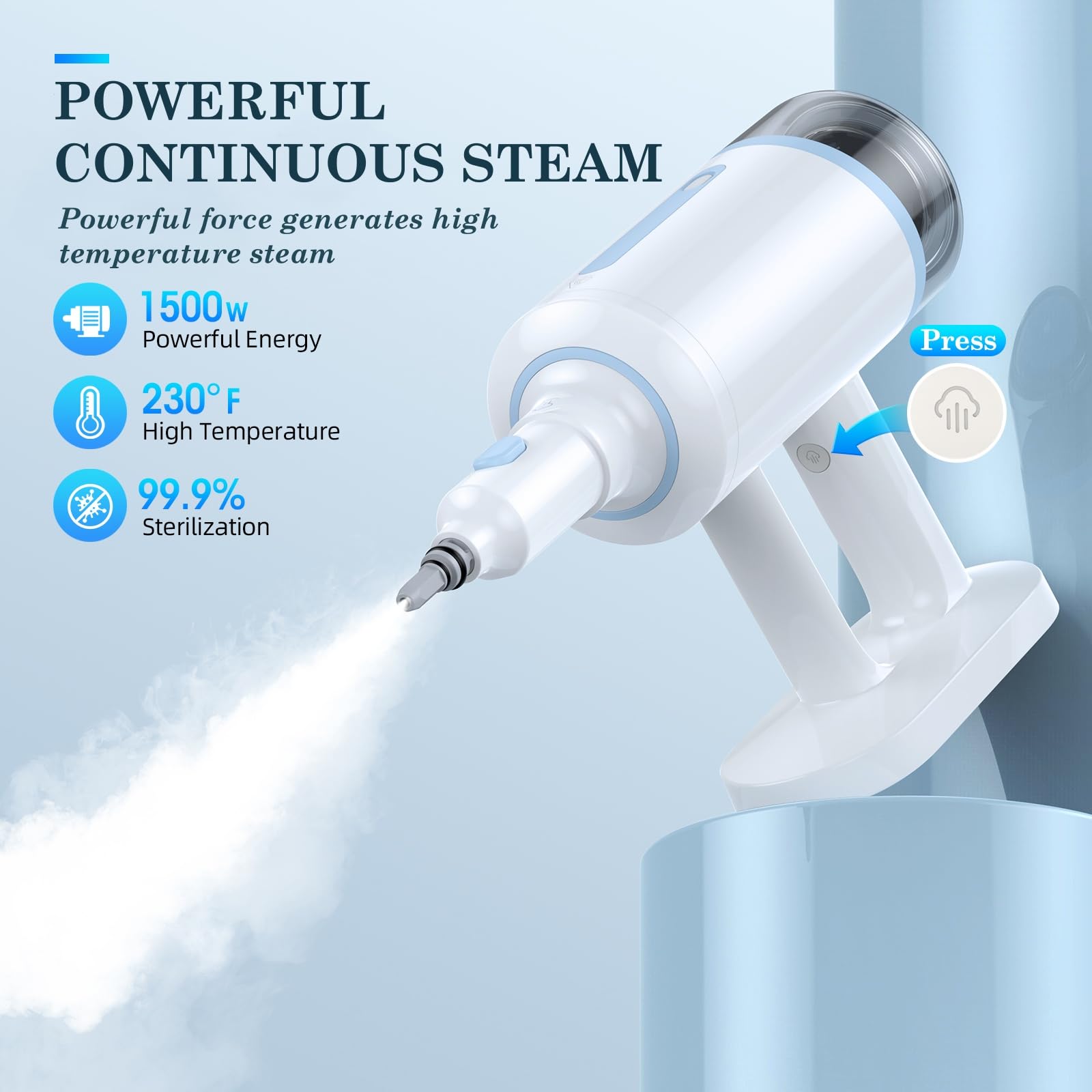 Best Steam Mop with Detachable Handheld Steamer - Powerful Floor Cleaner for Hardwood, Tile, Laminate & All Floors - Multipurpose Home Cleaning Kit with Attachments - Ideal for Kitchen, Bathroom & Pet Areas