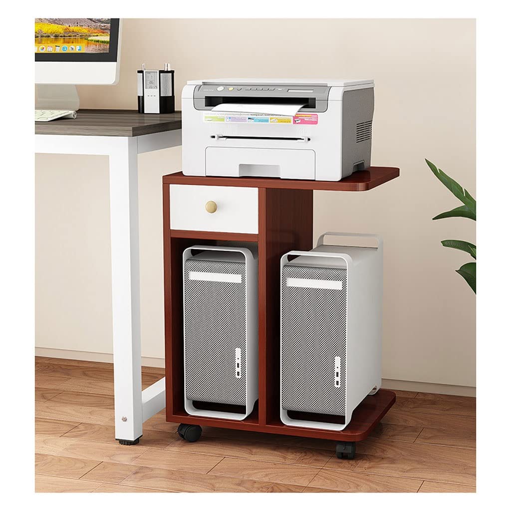 Adjustable Lockable Wheels CPU Stand for PC Tower - Sturdy Home & Office Computer Stand with Smooth Mobility (Teak Color) | Perfect for Gaming Setups, Workstations & Bedroom Desks