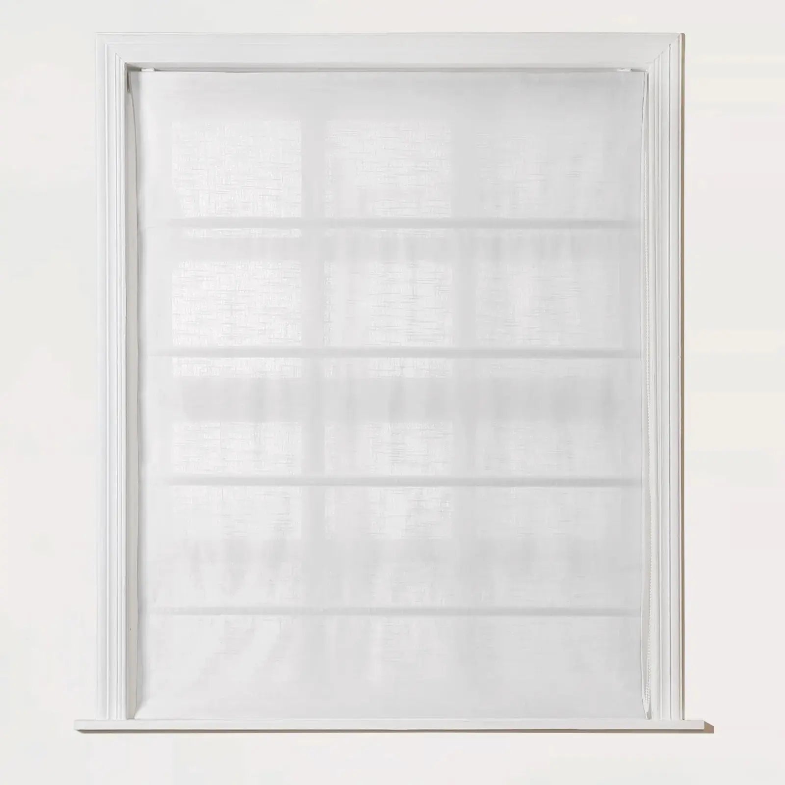 Jawara Linen Cotton Roman Shade with Cord Lift - Elegant Window Treatment for Living Room, Bedroom & Office