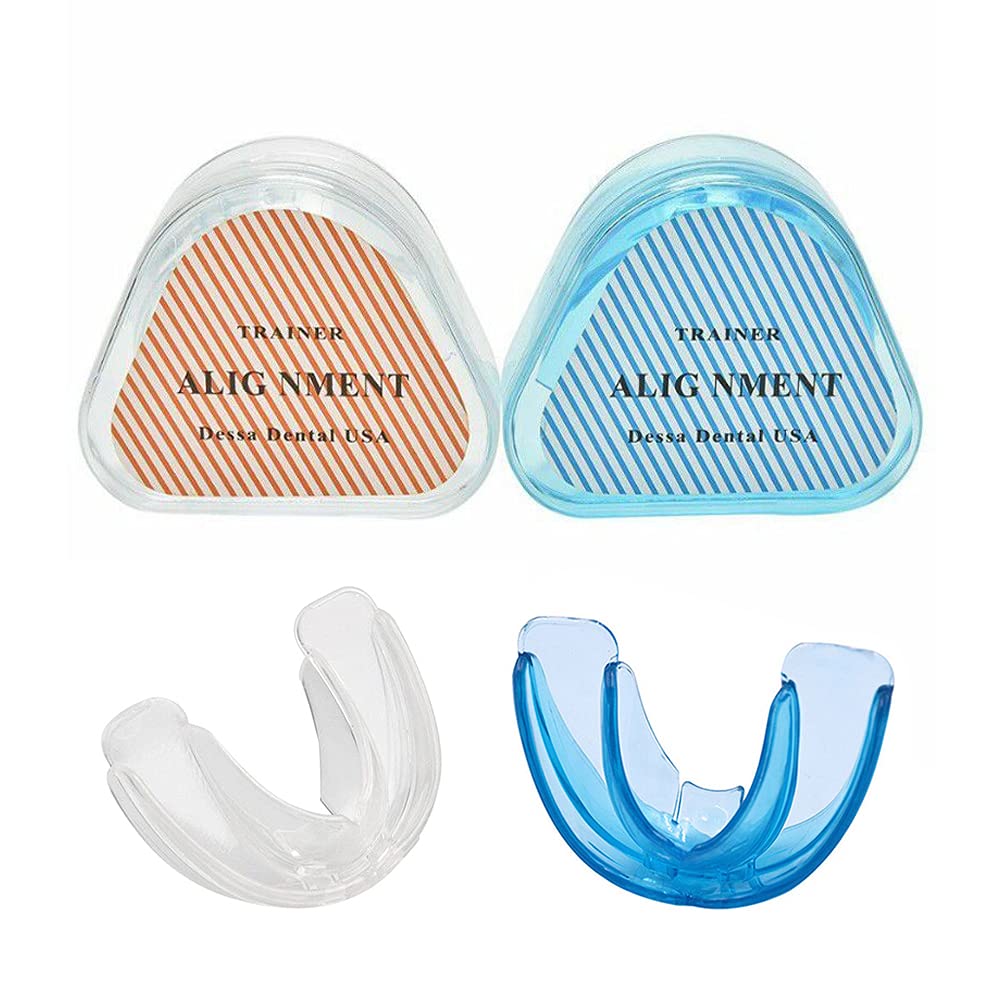 WMLBK 2-Pack Orthodontic Retainers - Soft & Hard Teeth Straightening Guards for Grinding Protection | Day & Night Use for Teeth Alignment & Bruxism Relief