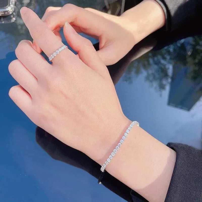 18K White Gold Tennis Bracelet for Women - 5.57ct/6.46ct Real Natural Diamonds | Luxury Minimalist Jewelry | Perfect for Weddings, Anniversaries & Special Occasions