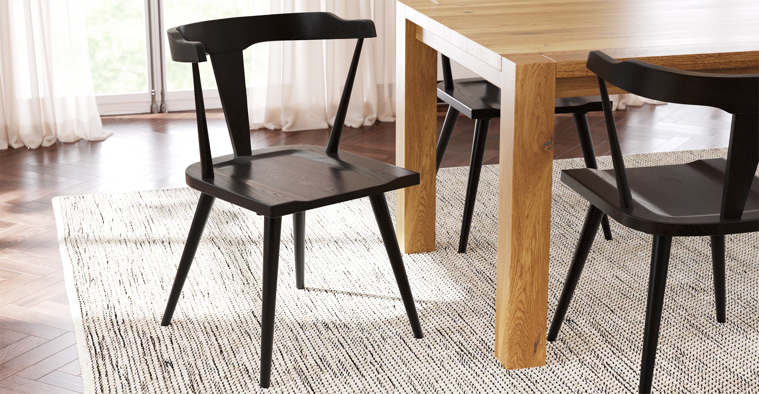 Enzo Dining Chair - Modern Wooden Dining Room Chair with Upholstered Seat - Perfect for Kitchen, Dining Room, and Home Office