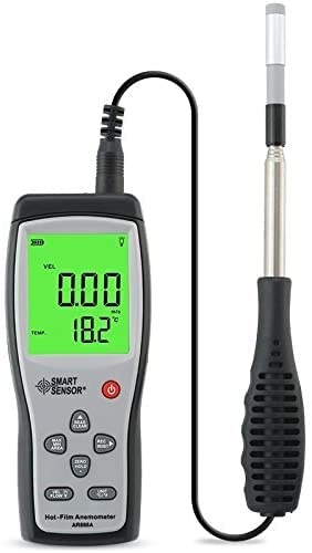 AR866A Hot Wire Thermo-Anemometer - Digital Air Flow Tester & Wind Speed Meter with Temperature Measurement (0.0-30M/S) - Perfect for HVAC, Industrial Ventilation, and Environmental Monitoring