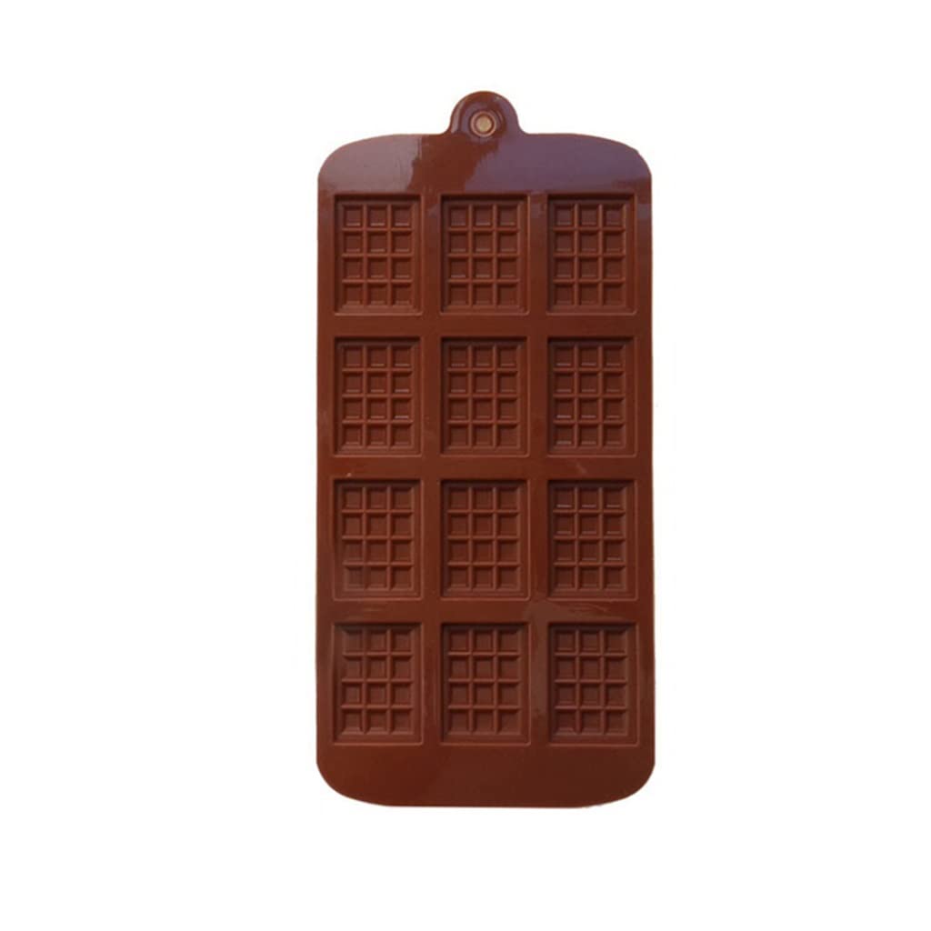 12-Cavity Silicone Chocolate Fondant Waffle Molds - DIY Candy Bar Cake Decorating Tools - Non-Stick Baking Accessories for Cupcakes, Desserts & Party Treats (Color: A, Size: As Picture)