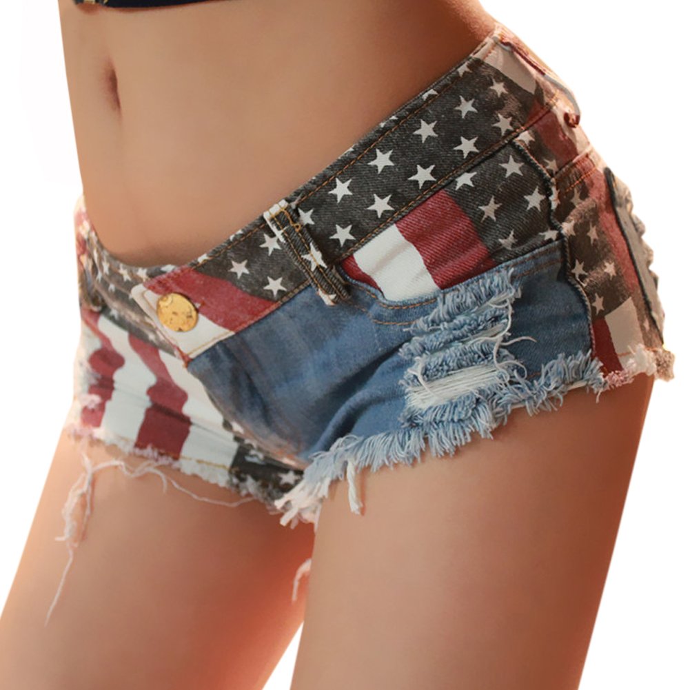 Yollmart Women's Ripped Denim Shorts - Sexy Distressed High Waist Jean Shorts for Club & Night Out | Perfect for Parties, Concerts & Summer Fashion