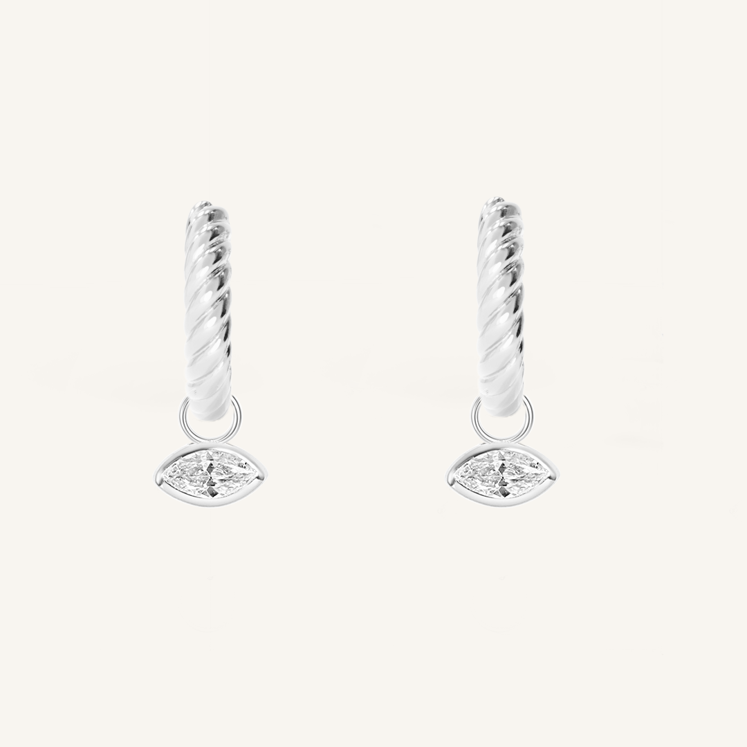 Louvre Marquise Charm Hoops - Elegant Dangle Earrings for Women, Perfect for Parties, Weddings & Everyday Wear