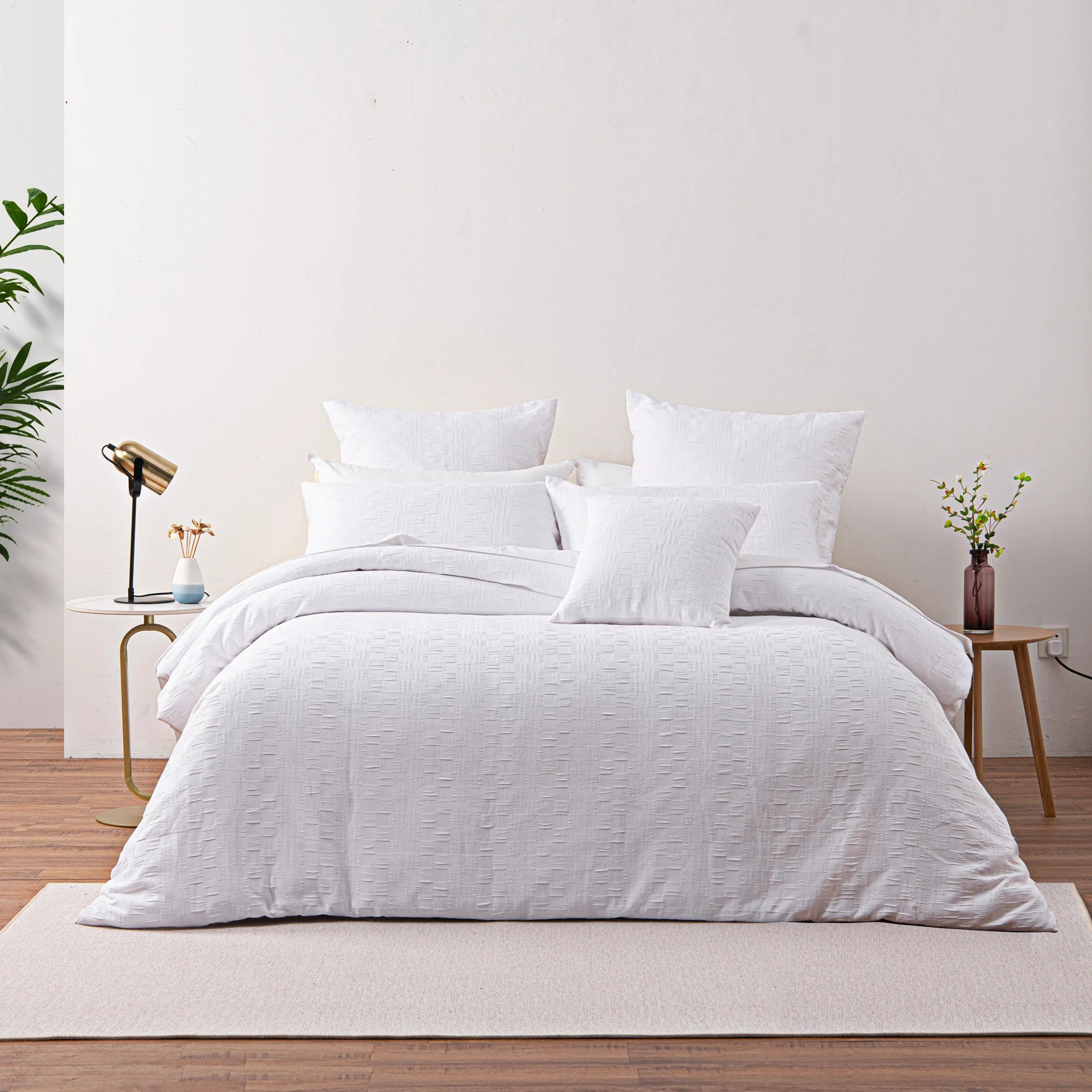 Premium Cosmo White Quilt Cover Set by Bianca - Soft Luxury Bedding for Master Bedroom & Guest Room Decor