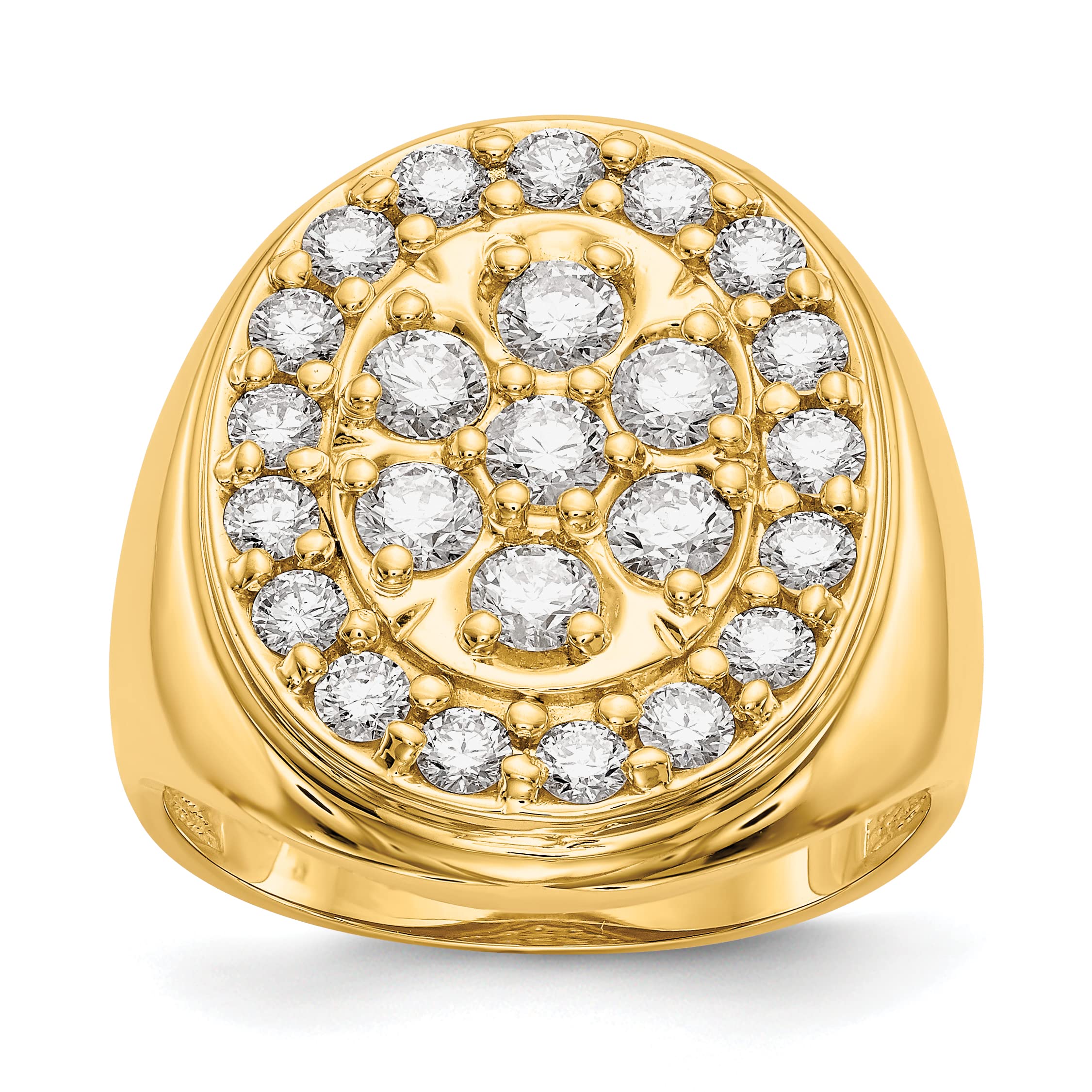 14K AA Diamond Men's Ring for Wedding, Engagement & Anniversary - Solid Gold Band with Genuine Diamonds for Him, Gifts for Husband, Boyfriend, Fiancé - Perfect for Special Occasions & Everyday Luxury
