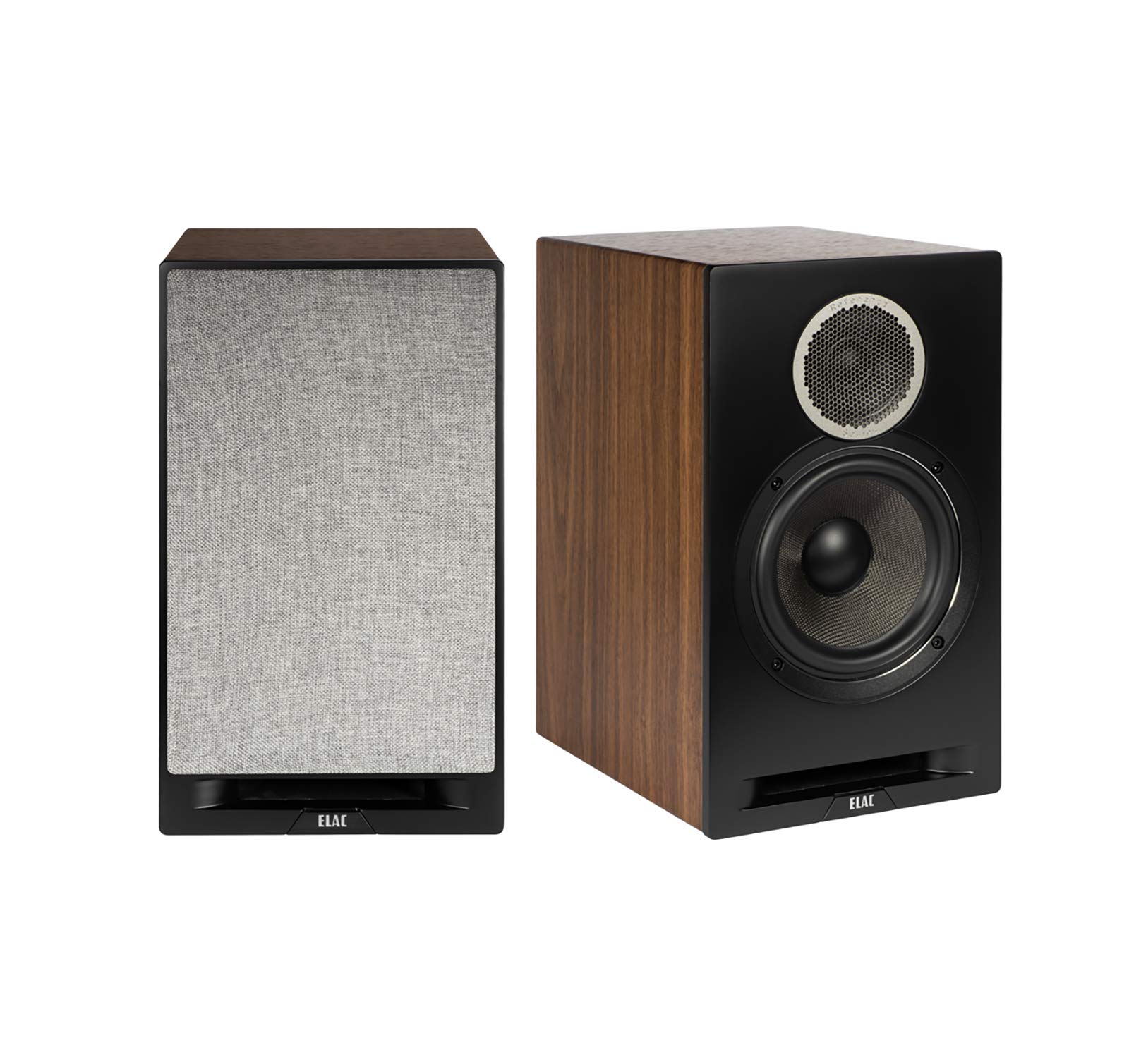 ELAC Debut Reference B6.2 Bookshelf Speakers (Pair) - High-Fidelity Audio, Black Baffle & Walnut Cabinet for Home Theater, Music Listening & Studio Monitoring