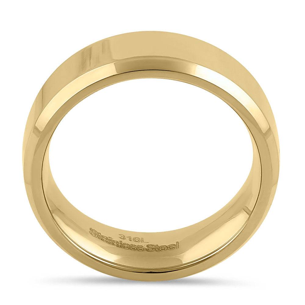 7mm Stainless Steel Yellow Gold High Polish Band Ring for Men & Women - Wedding, Engagement, Anniversary & Everyday Wear