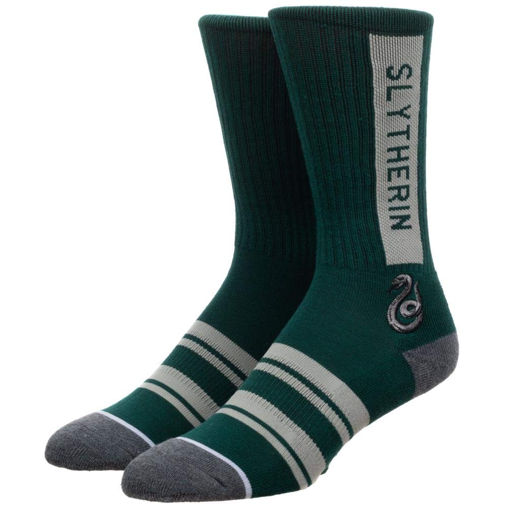 Harry Potter Hogwarts House Crew Socks for Men - Gryffindor, Slytherin, Hufflepuff, Ravenclaw - Comfortable Novelty Socks for Potter Fans, Gift Idea for Christmas & Cosplay