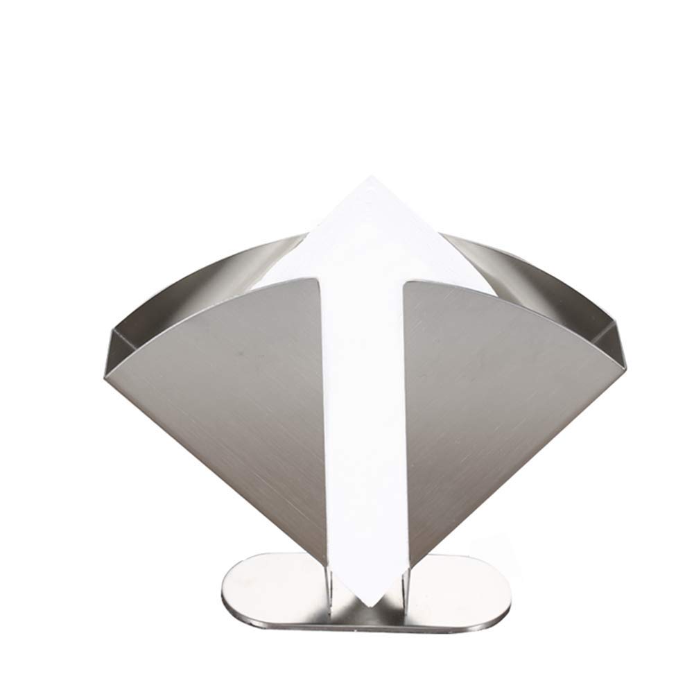 Stainless Steel Freestanding Fan-Shaped Napkin Holder - Durable Kitchen & Restaurant Napkin Dispenser for Home, Bar, and Dining Decor - Perfect for Kitchen Countertops, Tables, and Buffets