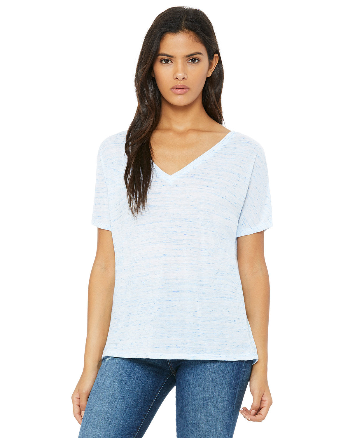 Bella + Canvas 8815 Women's Slouchy V-Neck T-Shirt - Soft Cotton Relaxed Fit Tee for Casual Wear, Lounge & Everyday Outfits