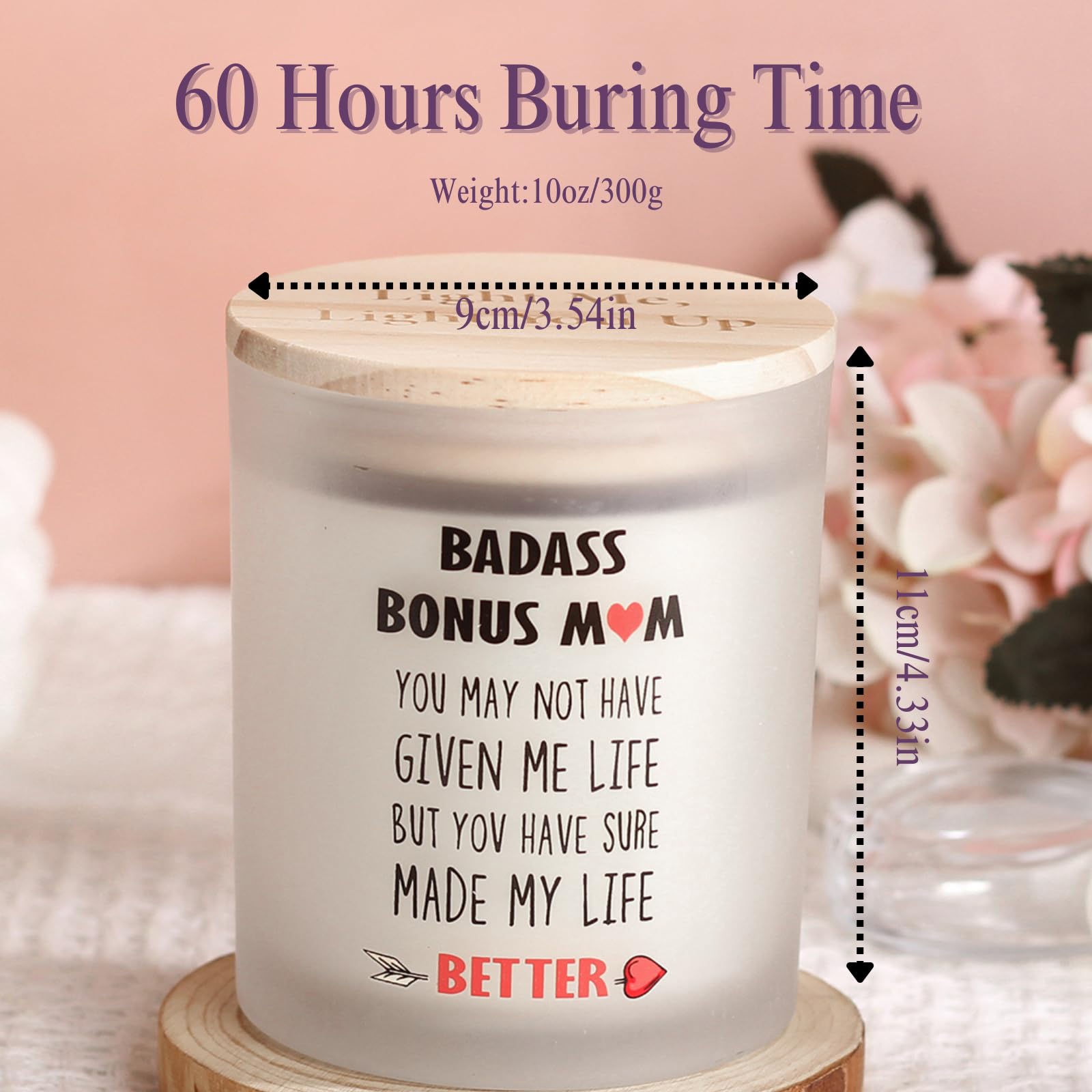 Funny Mother-in-Law Stepmom Birthday Gift Set - Bonus Mom, Boyfriend's Mom & Girlfriend's Mom Present - 10oz Scented Lavender Candle for Mother's Day - Ready to Gift - Perfect for Holidays, Housewarming & Relaxation Gifts