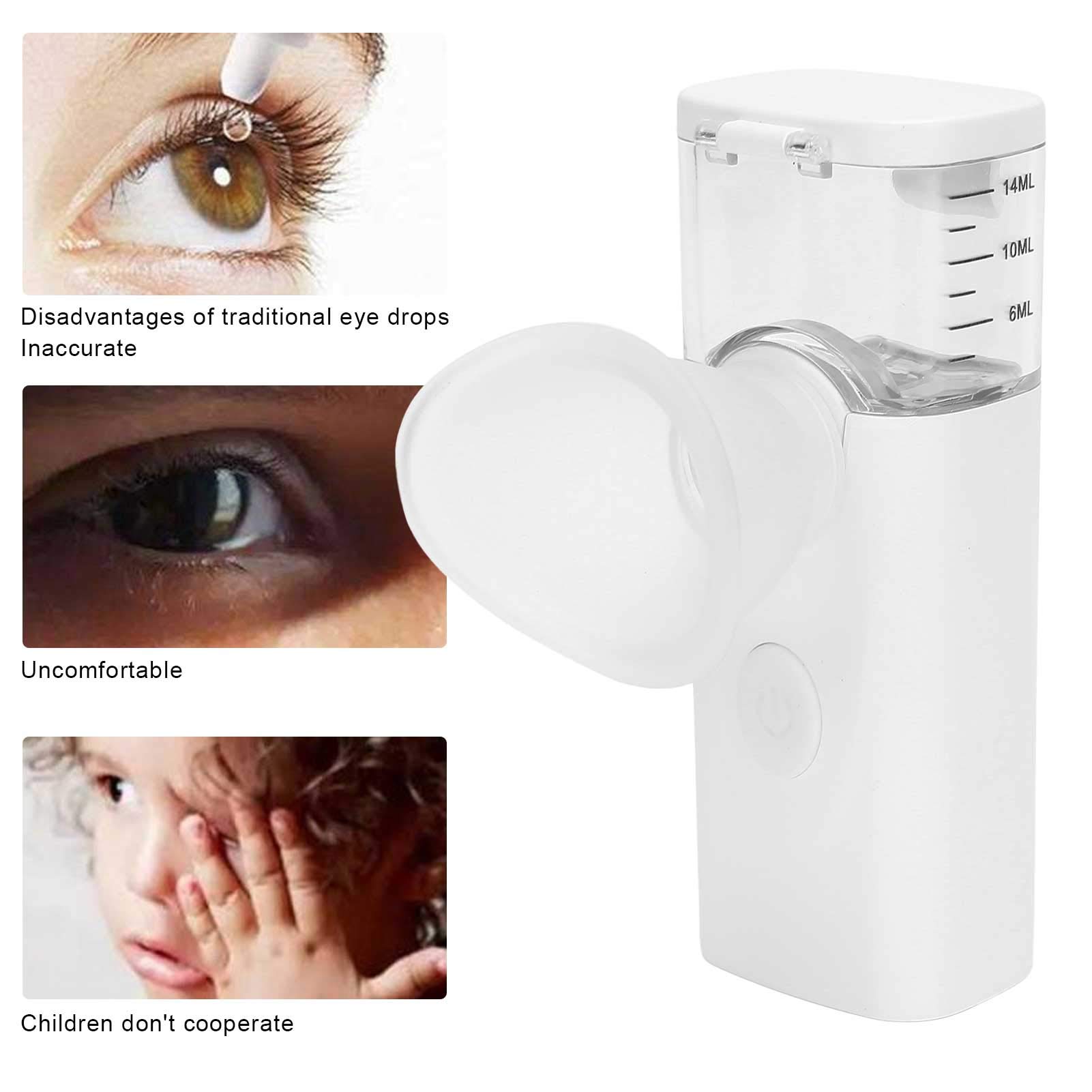 Dioche Portable Eye Humidifier & Facial Steamer - Fast Steam Sprayer for Dry Eyes, Moisturizing Eye Mist Machine for Skin Care & Makeup (White) | Perfect for Travel, Office & Home Eye Relaxation