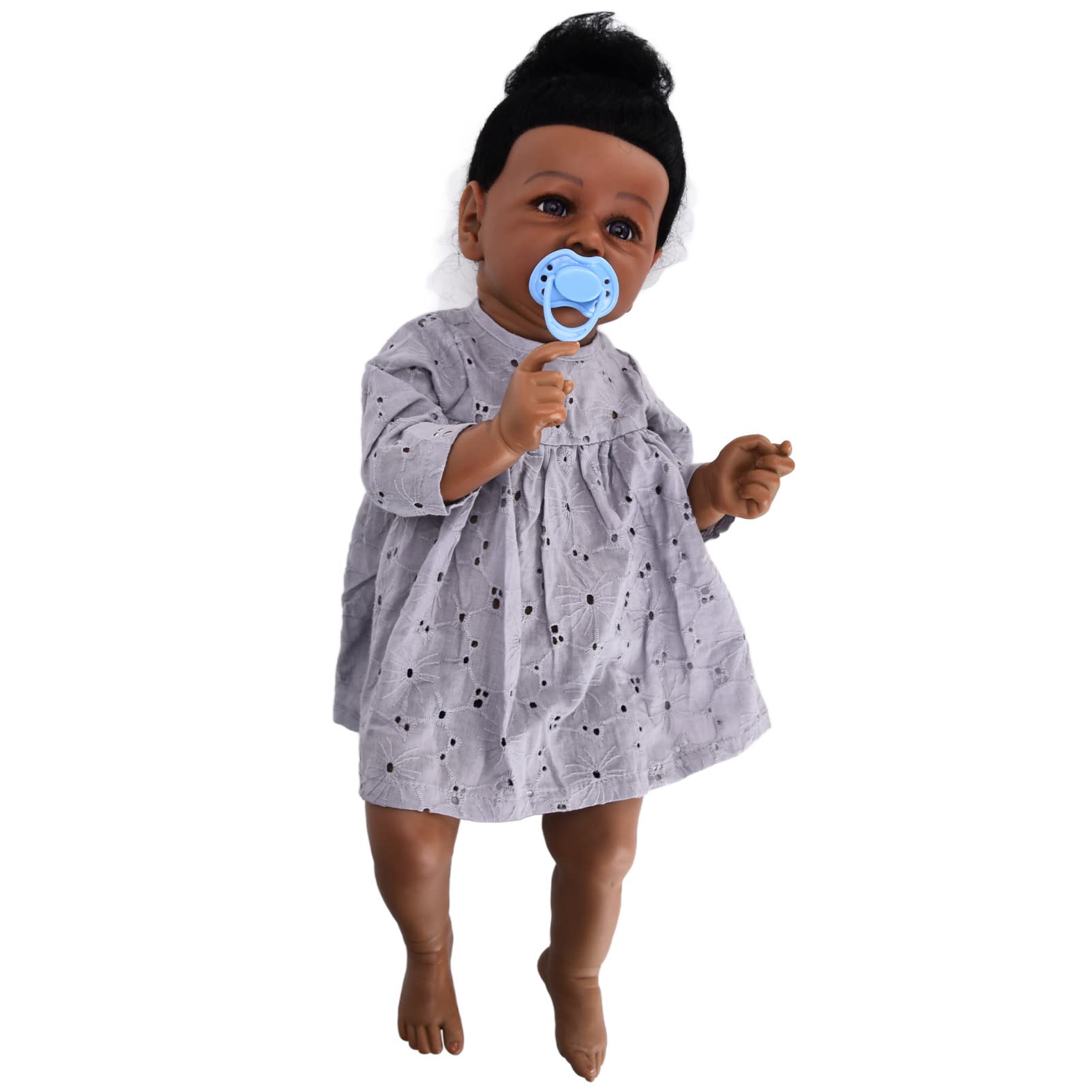 Realistic Reborn Black Baby Doll - Lifelike African American Newborn Vinyl Doll with Toy Accessories for Kids | Perfect for Pretend Play, Gift Giving & Early Childhood Development