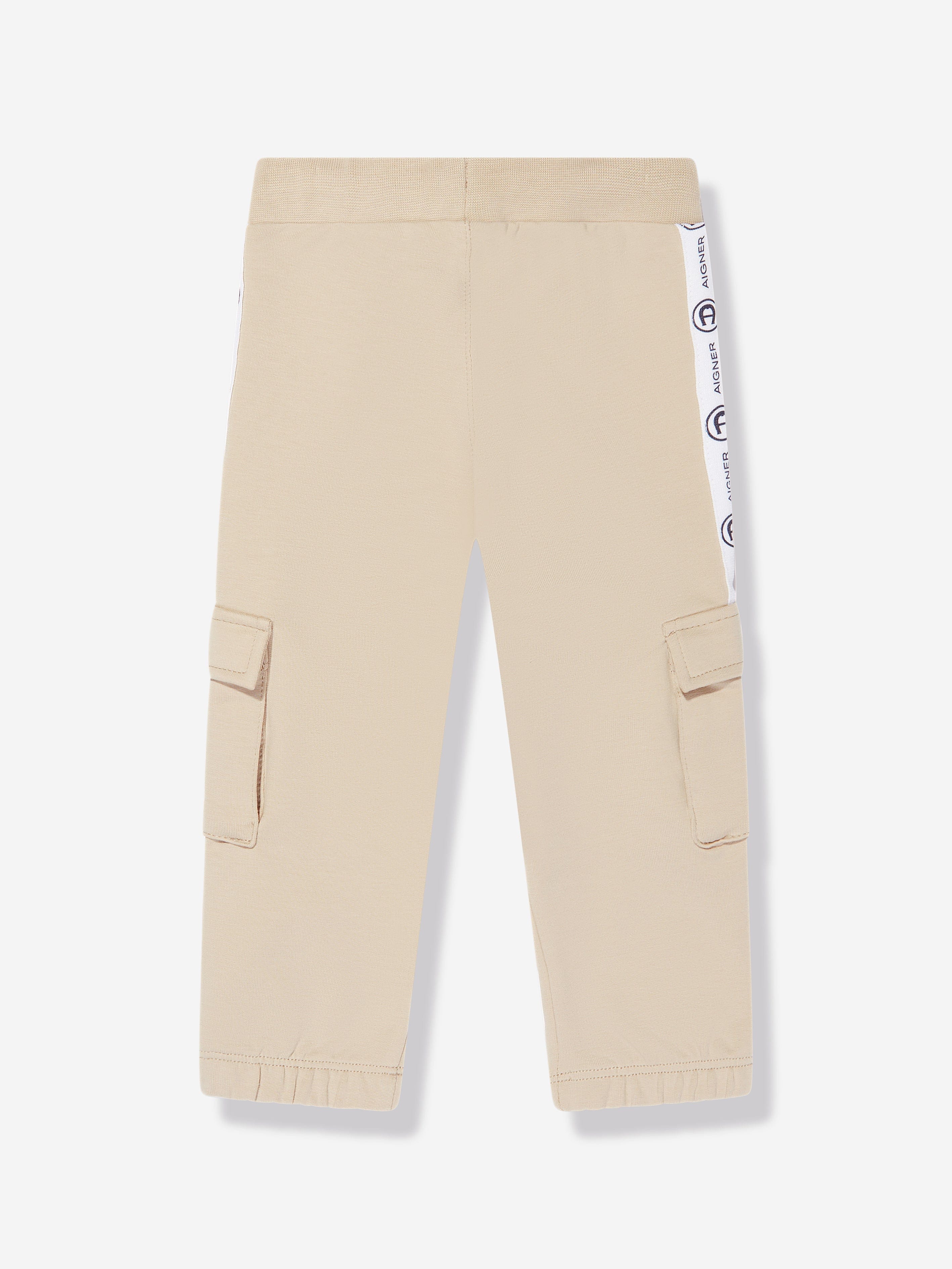 Aigner Baby Boys Cargo Jogger Pants - Soft Beige Casual Pants for Toddlers, Comfortable Playwear for Outdoor Activities & Daily Wear