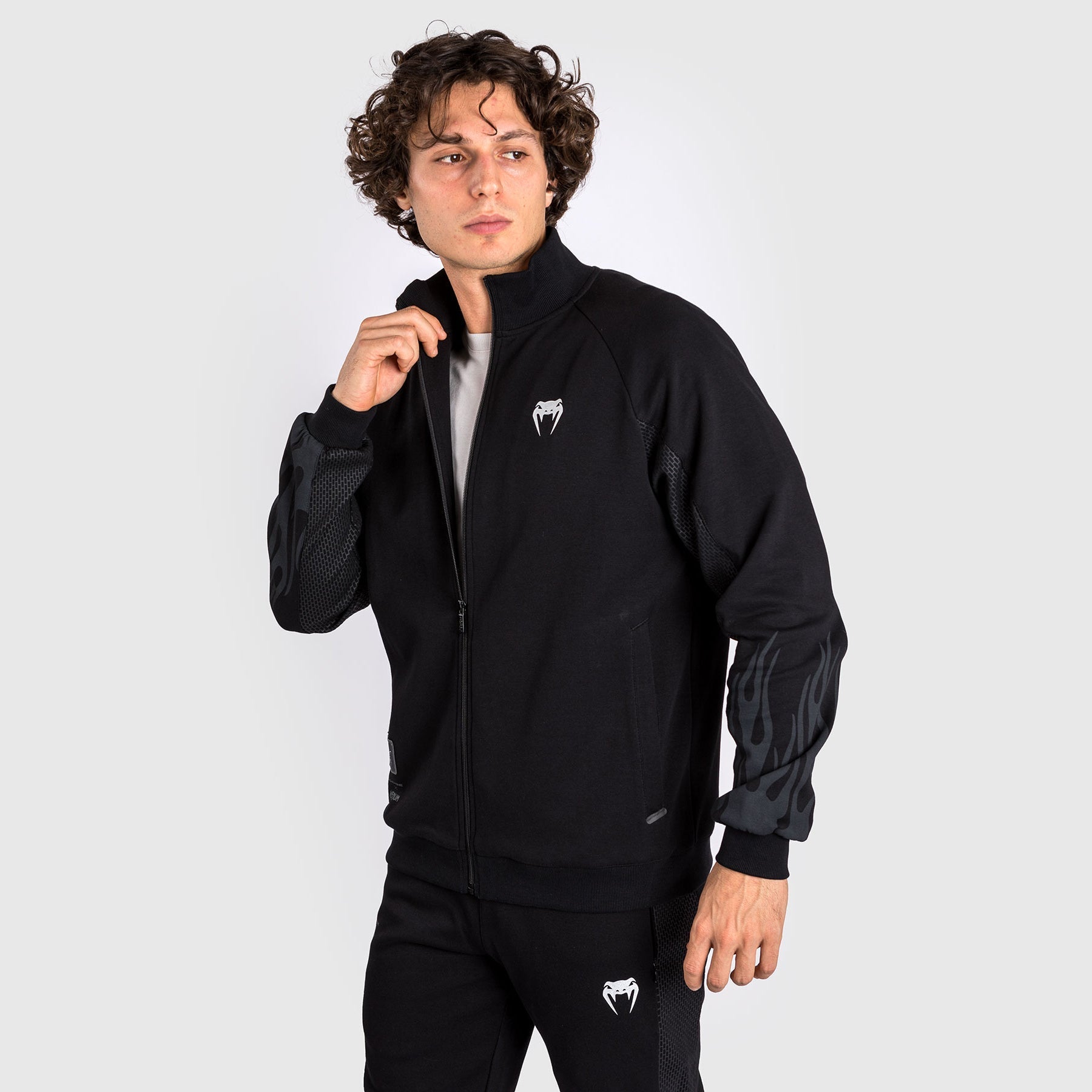 Venum x Dodge Demon 170 Men's Full Zip Jacket - Black | Performance Hooded Windbreaker for Streetwear & Motorsport Enthusiasts | Gym, Racing & Casual Wear