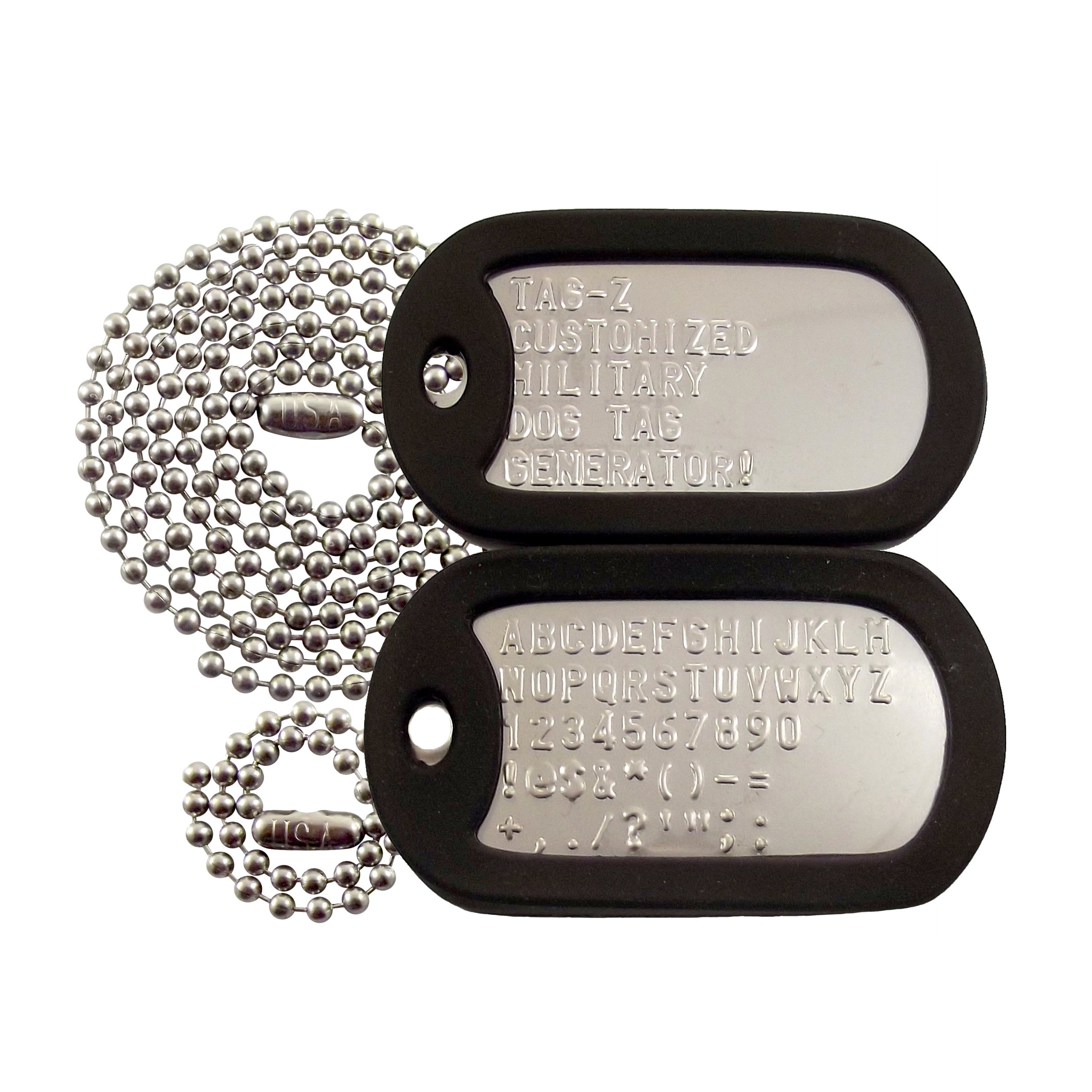Custom Military Dog Tags - Personalized Embossed Stainless Steel ID Tags with Chain & Silencers | Tag-Z | Perfect for Military Personnel, First Responders, Pet Owners & Outdoor Enthusiasts