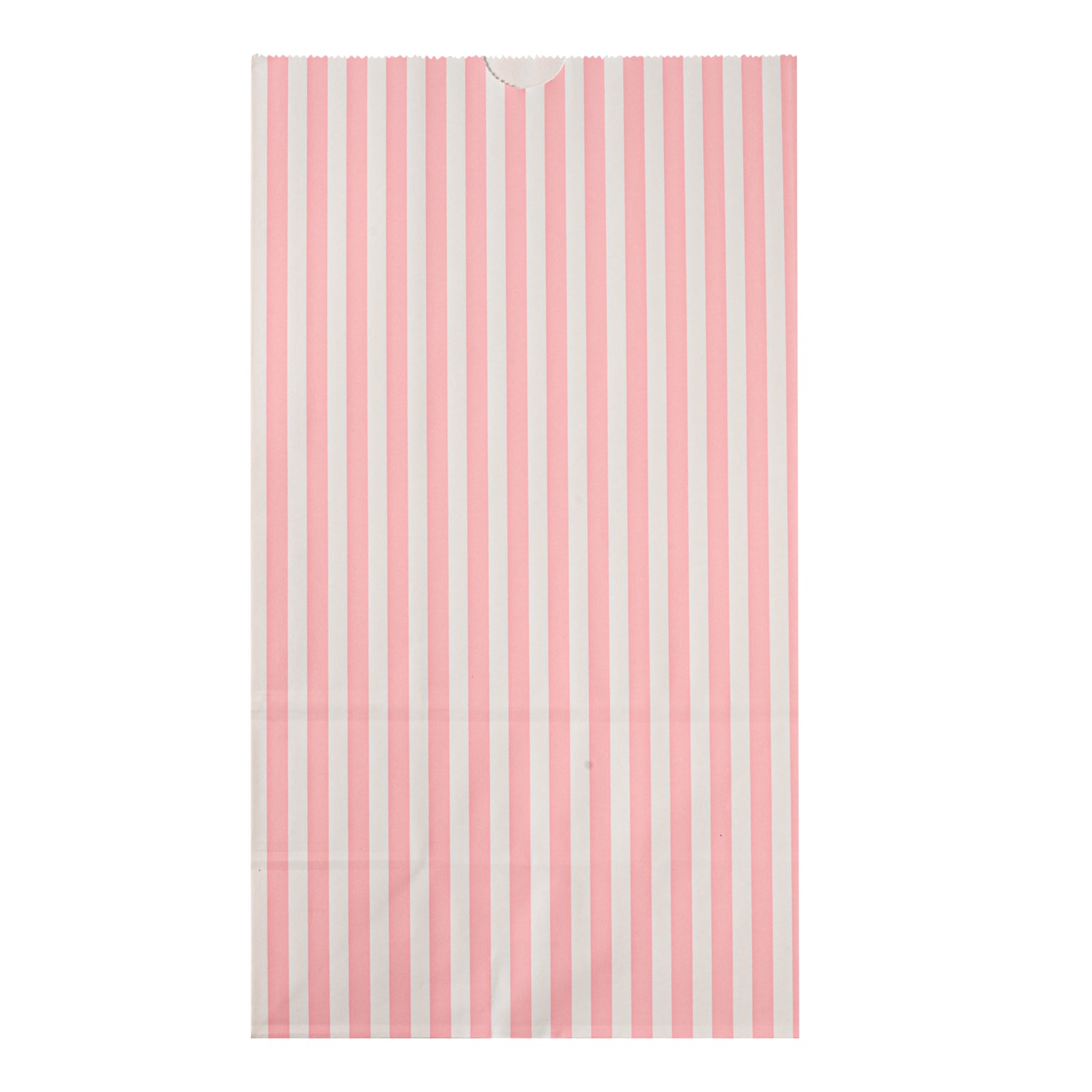 Pink and White Striped Paper Bags - 12 lb, 7 x 4.25 x 12.5 Inches - 100 Count Box - Perfect for Party Favors, Gift Packaging, and Retail Shopping Bags