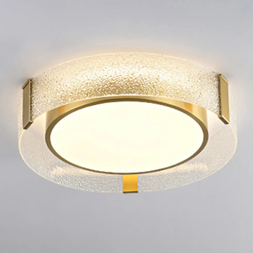 Modern Round Glass Framed Ceiling Light Fixture - Elegant Bedroom Lighting for Home Decor | Perfect for Bedroom, Living Room & Hallway