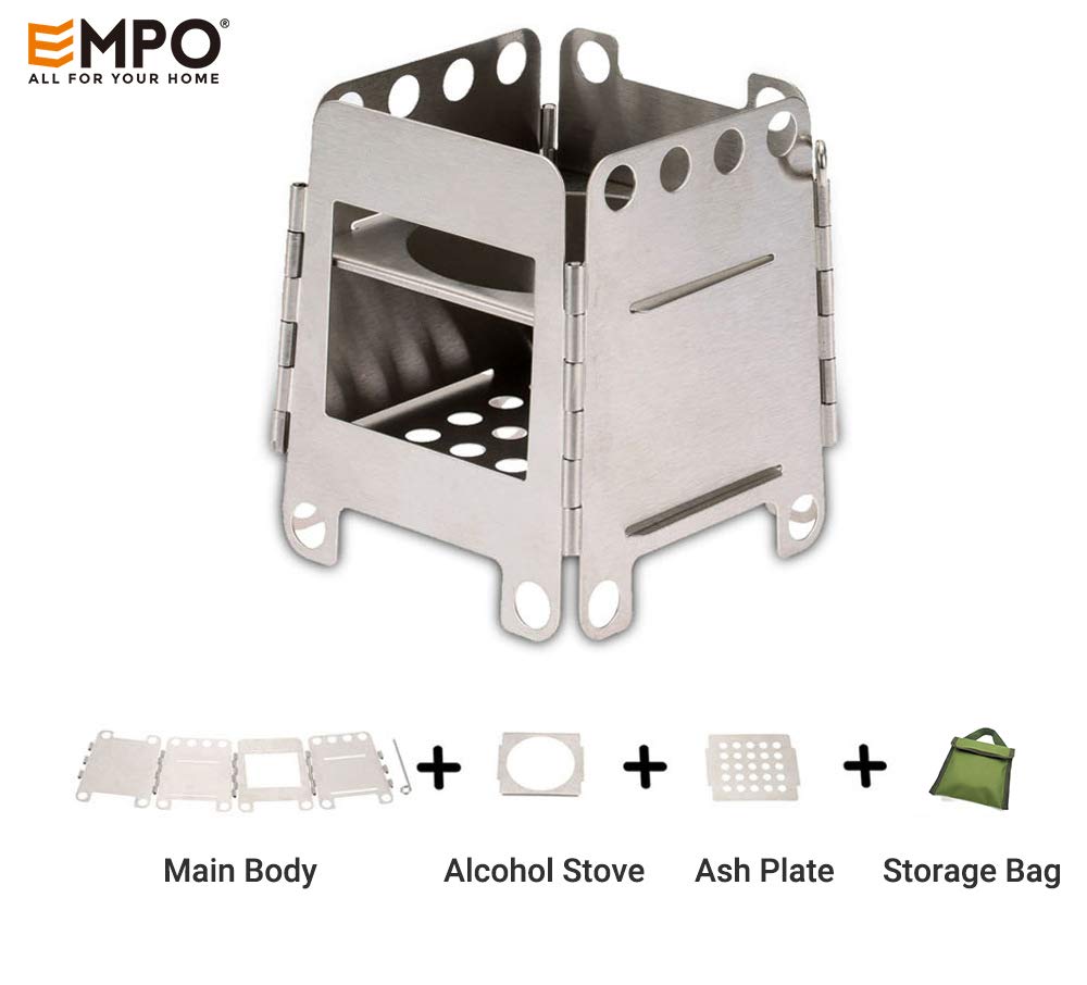 Portable Folding Wood Camping Stove - Lightweight Backpacking Stove for Outdoor Cooking, Hiking, Picnics & Survival Gear | Compact & Convenient for Camping, Garden & Emergency Use