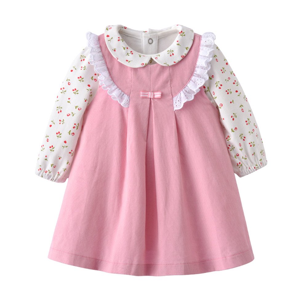 Newborn Baby Girls Outfit Set - Floral T-Shirt & Sleeveless Dress Combo | Infant Clothes 3M-18M | Perfect for Photoshoots, Parties & Special Occasions