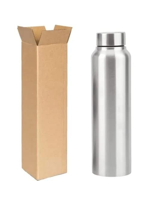 VISAXMI 1 Liter Stainless Steel Water Bottle - 100% Leak Proof & Rust Proof - Set of 2 (1000ml, Silver) - Perfect for Gym, Hiking, Office & Travel Hydration