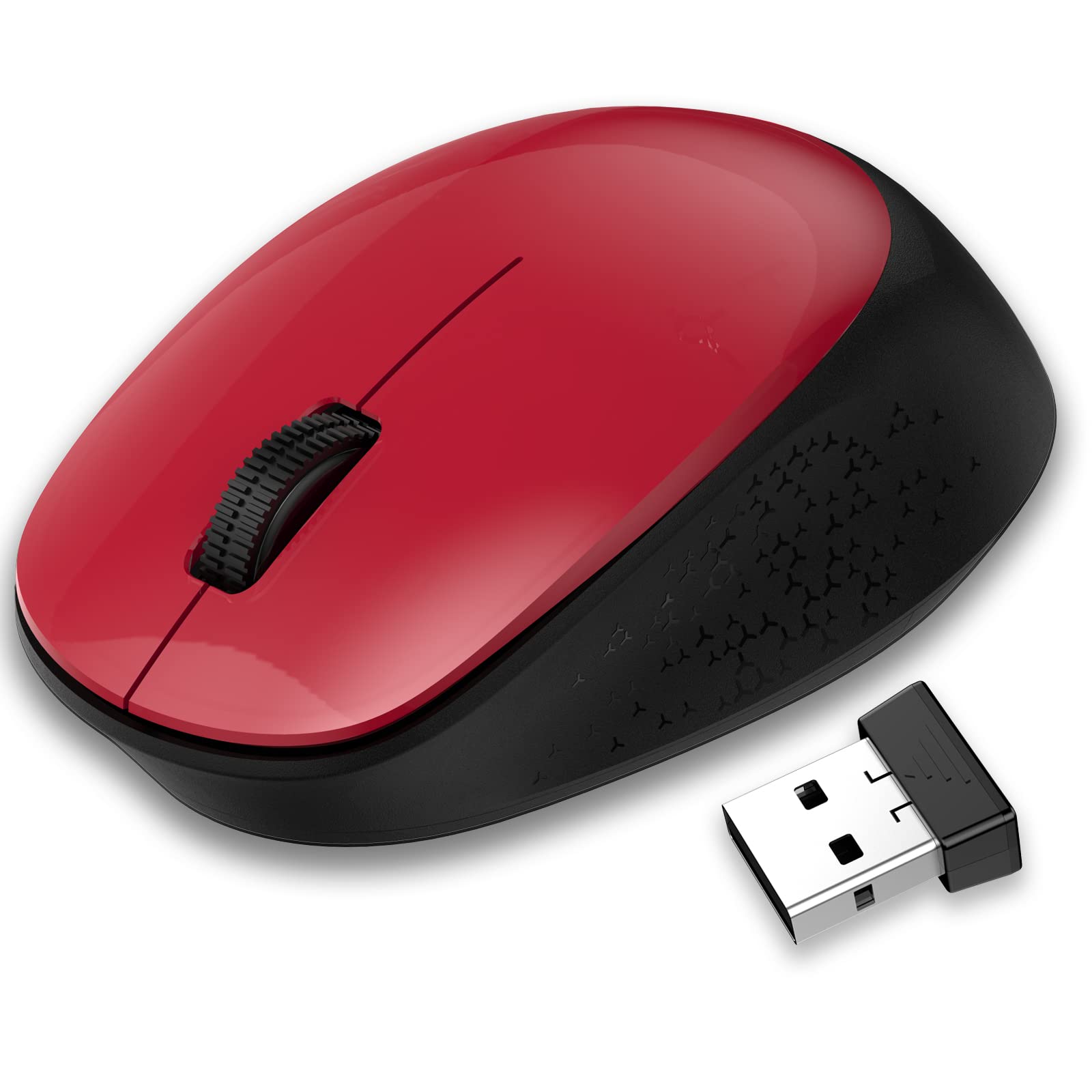 LeadsaiL Wireless Mouse for Laptop - 2.4GHz Silent USB Optical Mouse with 3 Buttons, 1600 DPI, Compatible with Windows, Mac, Chrome OS & Linux - Perfect for Office, Home & Travel Use