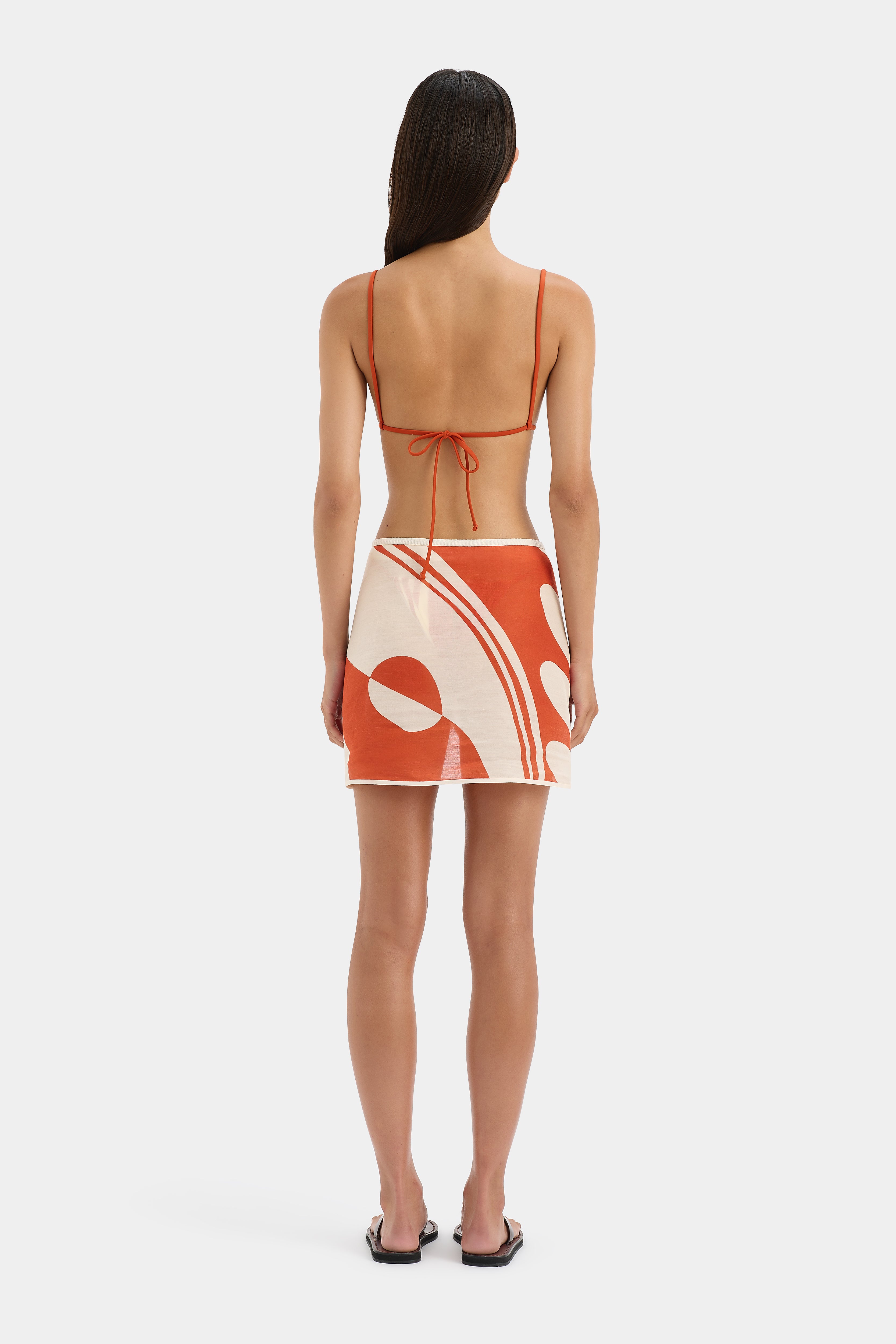 Hibiscus Stripe Calla Sarong - Tropical Floral Wrap Skirt for Beach, Pool, and Summer Vacations