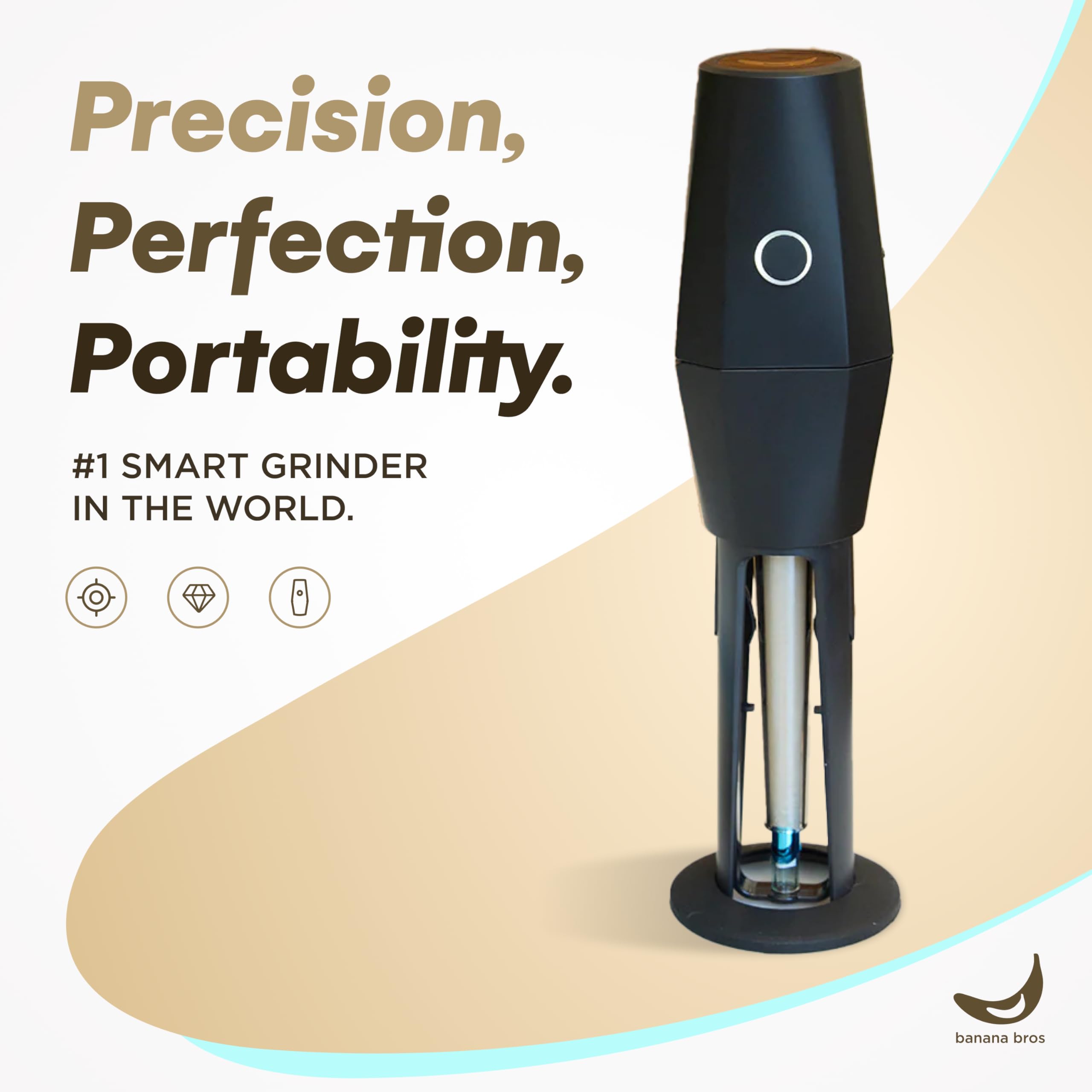 Banana Bros OTTO Electric Smart Spice Grinder - Automatic AI Grinding Machine with Precision Technology - OG Black - Perfect for Freshly Ground Coffee, Herbs & Spices in Kitchens & Bars
