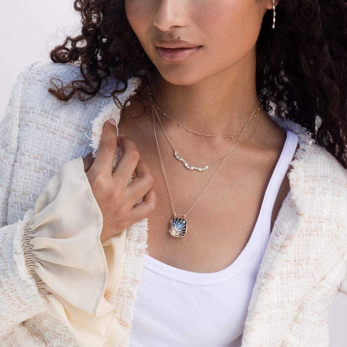 Labradorite Sun & Diamond Locket Necklace - Elegant Gemstone Jewelry for Women, Perfect for Everyday Wear, Special Occasions & Gifts