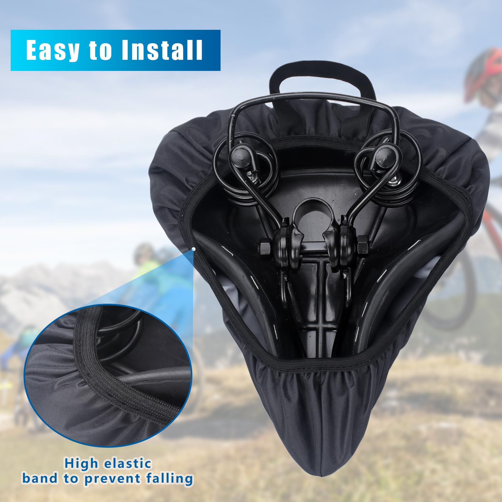 **3 Pack Waterproof Bike Seat Covers - Double-Layer Thickened & Dustproof Bicycle Saddle Protectors with Storage Bags | Durable Cycling Accessories for Rain & Outdoor Riding**    *(Perfect for Commuting, Mountain Biking, and All-Weather Cycling Protection)*