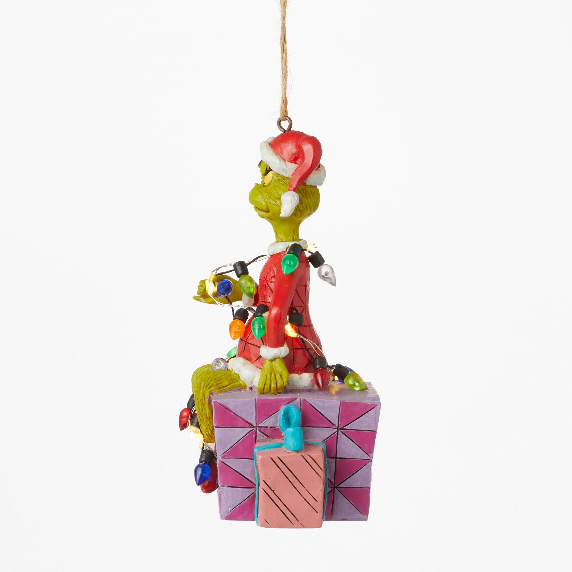 Grinch on Present Christmas Ornament - Festive Holiday Decor for Tree, Gift, and Home - Perfect for Xmas Party & Winter Decorations
