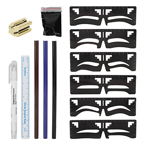 6 Pcs Reusable Waterproof Eyebrow Stencil Kit - Precise Eyebrow Shaping Template & Positioning Ruler for Perfect Eyebrow Makeup - Ideal for Home, Salon, and Travel Use