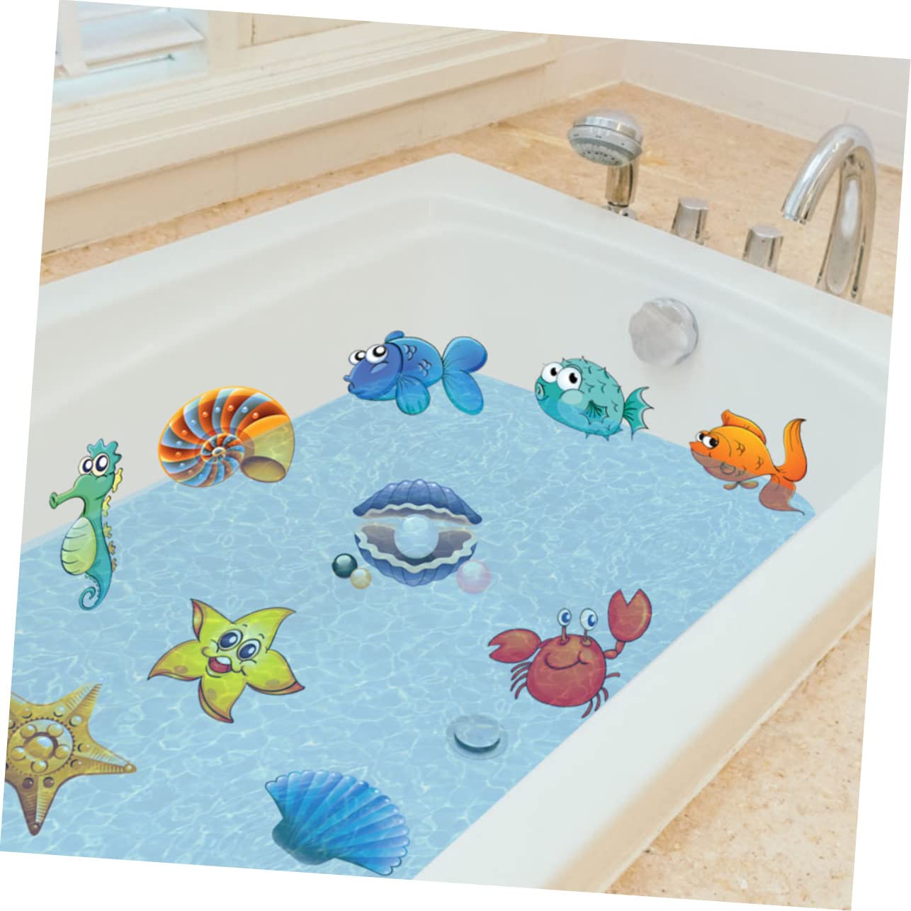 HEMOTON 4 Pack Waterproof Bathroom Wall Decals - Fun PVC Bathtub Stickers for Kids Boys & Girls - DIY Shower Tile Decor for Nursery, Playroom & Bathroom Makeover