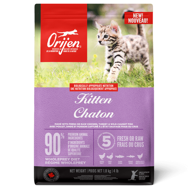 Orijen Premium Kitten Dry Cat Food - High Protein Grain-Free Recipe, 1.8kg Bag - Ideal for Growing Kittens & Indoor Cats