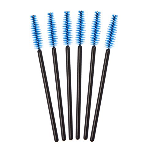 JOVANA 50 Pcs Disposable Black Mascara Wands - Eyelash Applicator Brushes for Professional Makeup Artists & DIY Beauty (Blue) | Perfect for Salon, Lash Extensions & Home Use