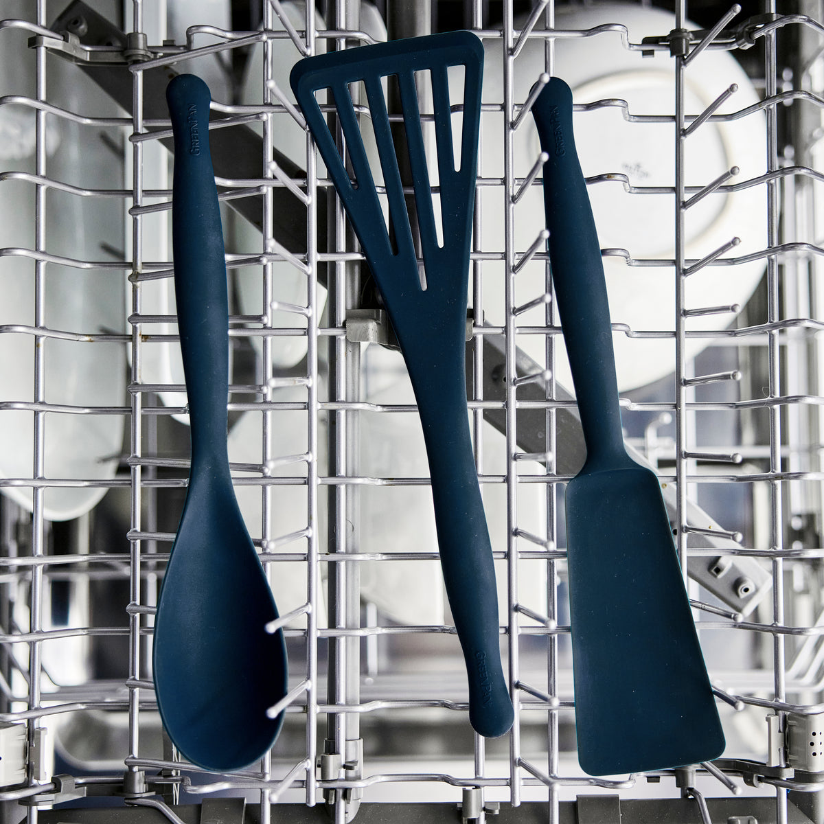 Premium Silicone Burger Turner Spatula - Heat Resistant & Non-Stick Kitchen Tool for Grilling, Flipping Patties - Oxford Blue Color - Perfect for BBQ, Backyard Cookouts & Restaurant Use